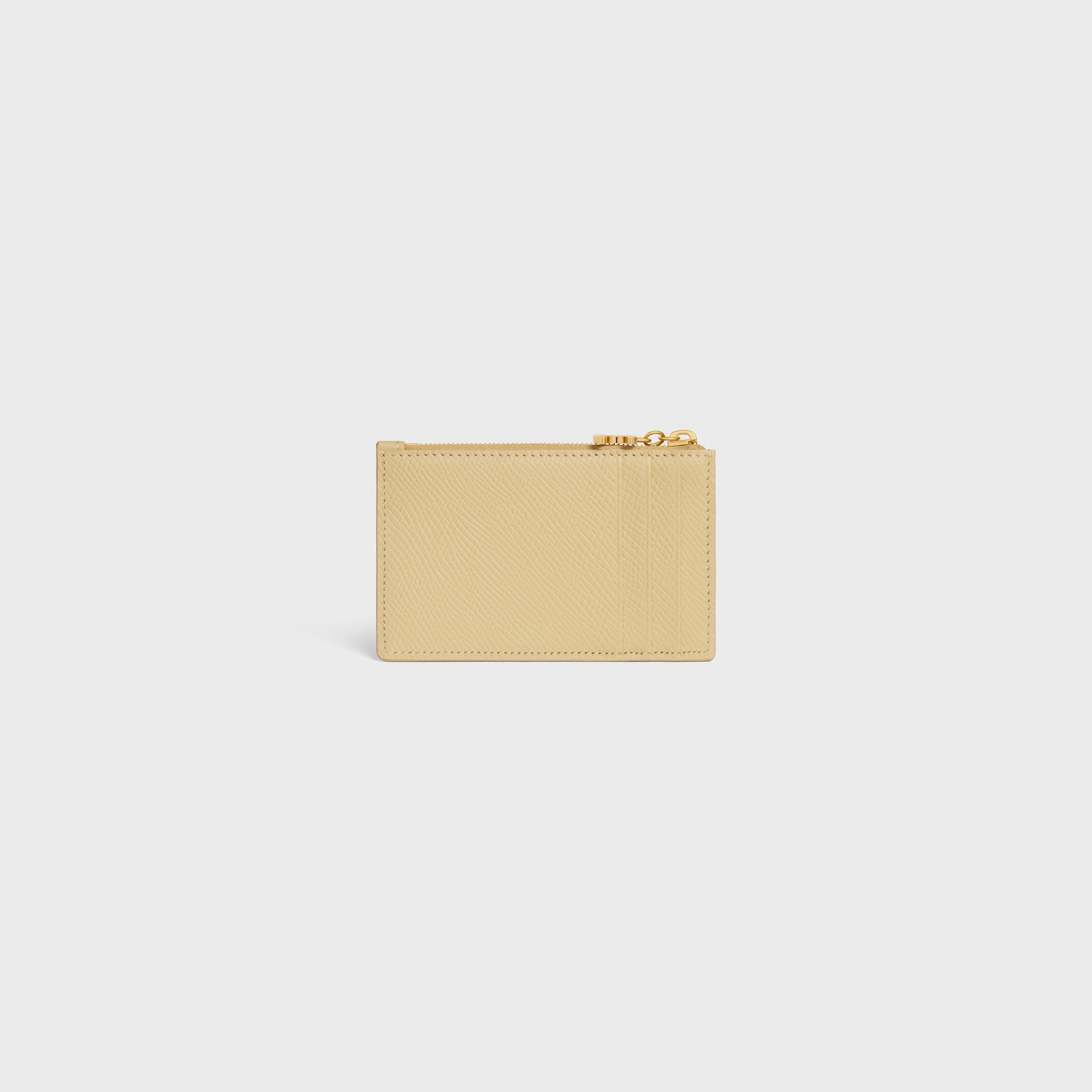 ZIPPED CARD HOLDER TRIOMPHE CHARMS IN GRAINED CALFSKIN - 3