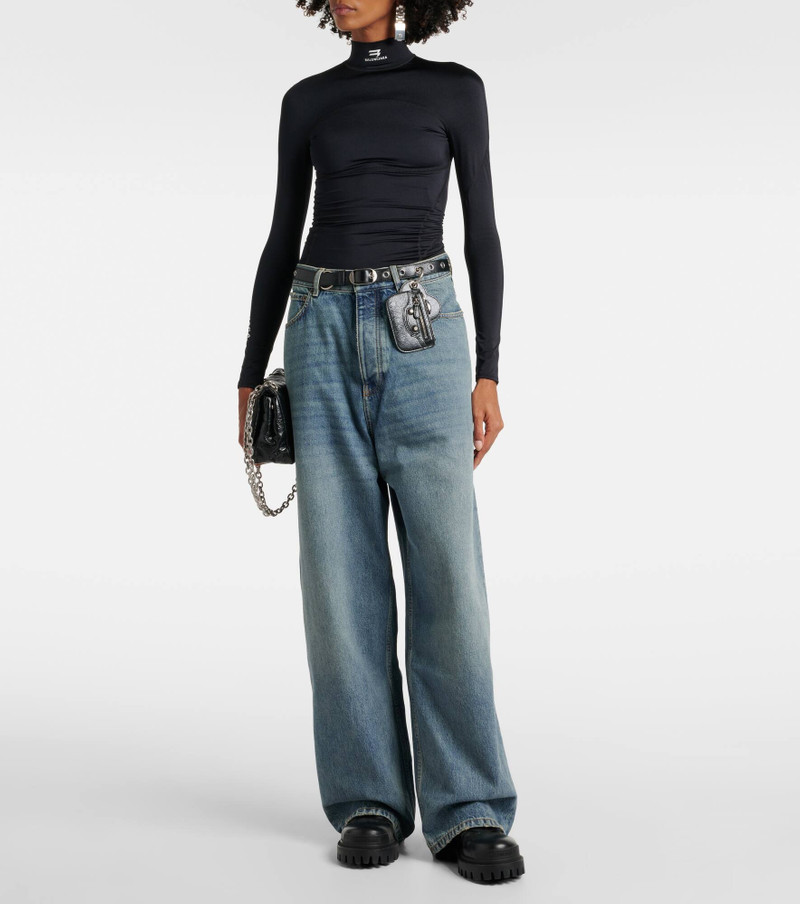 BALENCIAGA Faded mid-rise wide-leg jeans outlook