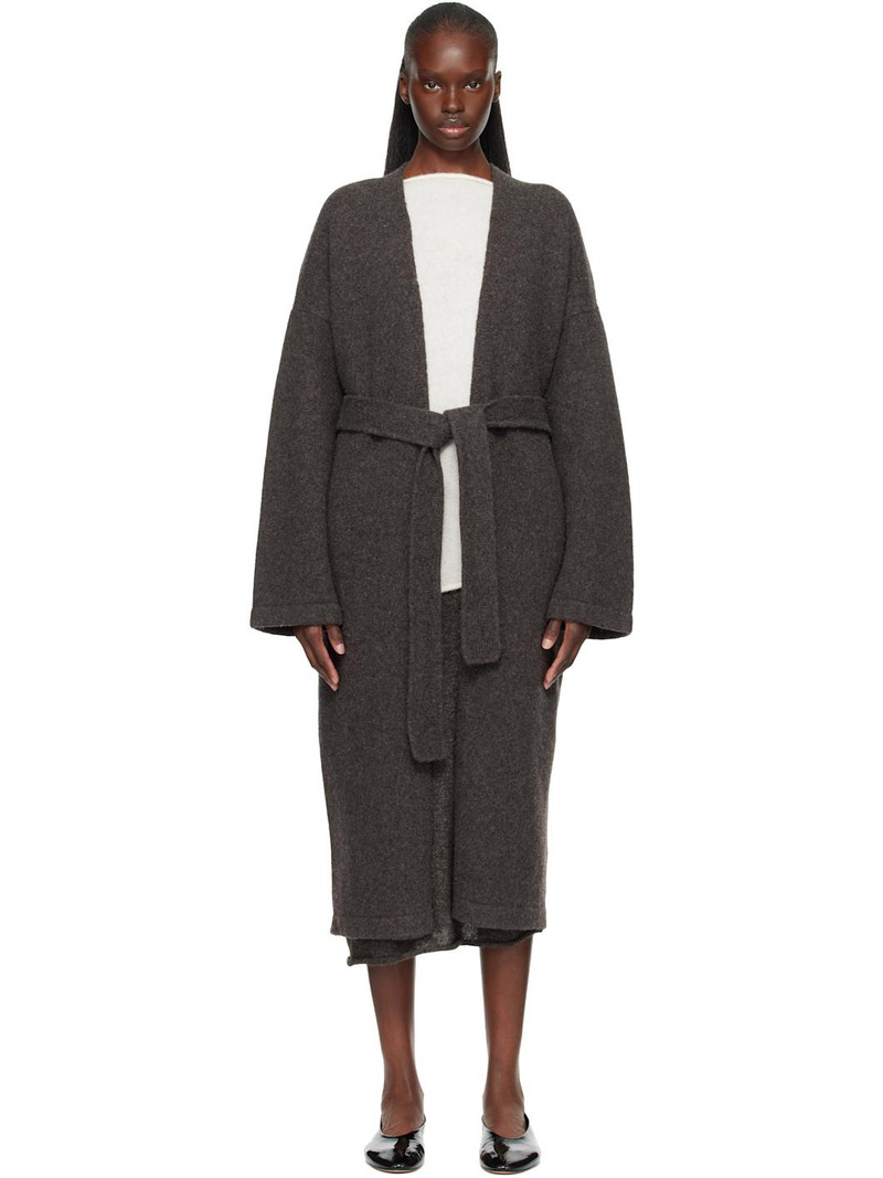 Gray Long Open Cardigan 1