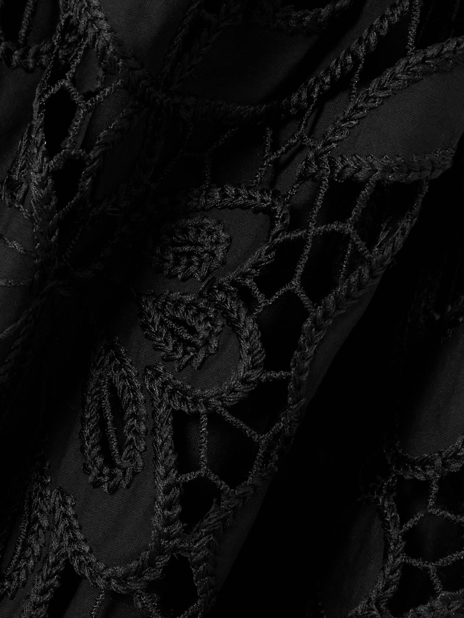 Atlas asymmetric ribbed-knit and guipure lace midi dress Black - 4