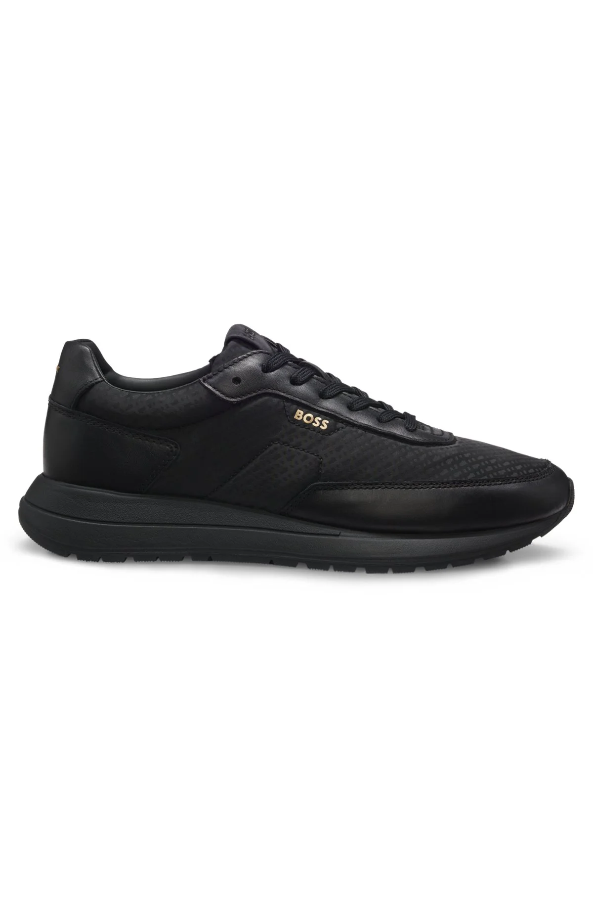 MONOGRAM SNEAKERS WITH LEATHER TRIM AND EVA RUBBER SOLE - 1