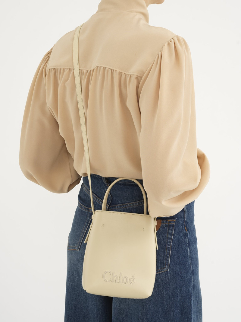 MICRO CHLOÉ SENSE TOTE BAG IN LEATHER 6