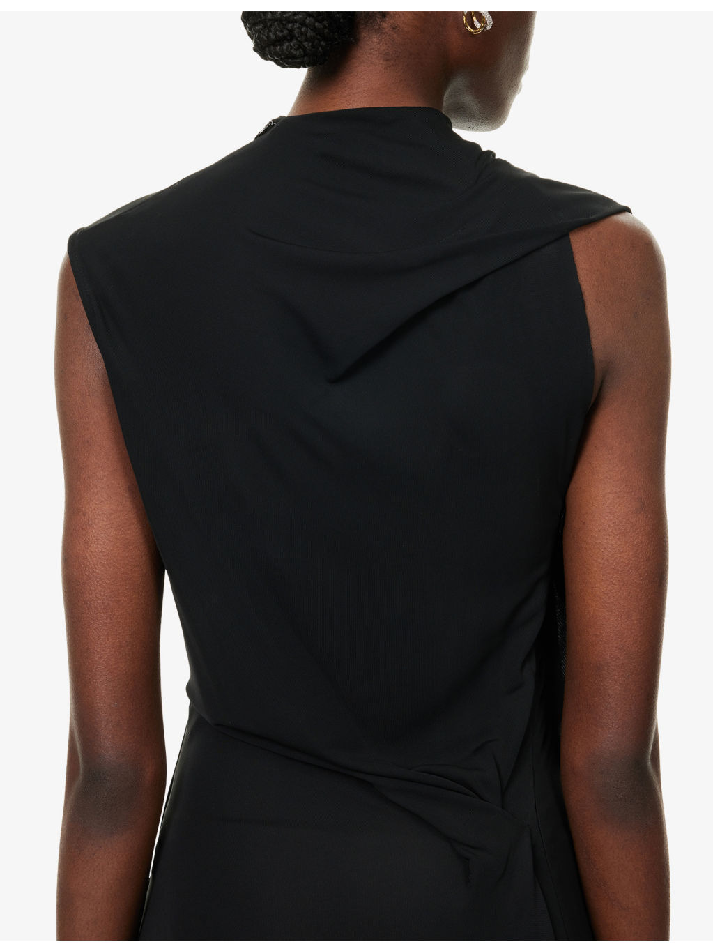 Draped Sleeveless Woven Maxi Dress - 6