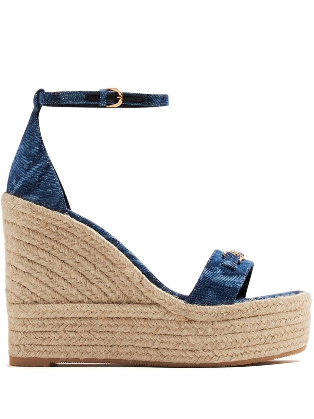 Barocco denim wedge sandals - 1