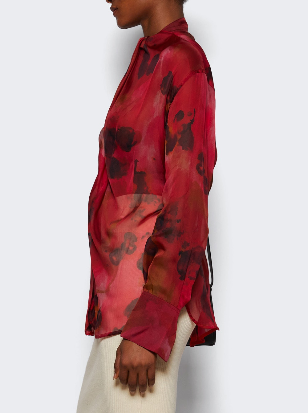 Drape Detail Blouse Rasberry - 3