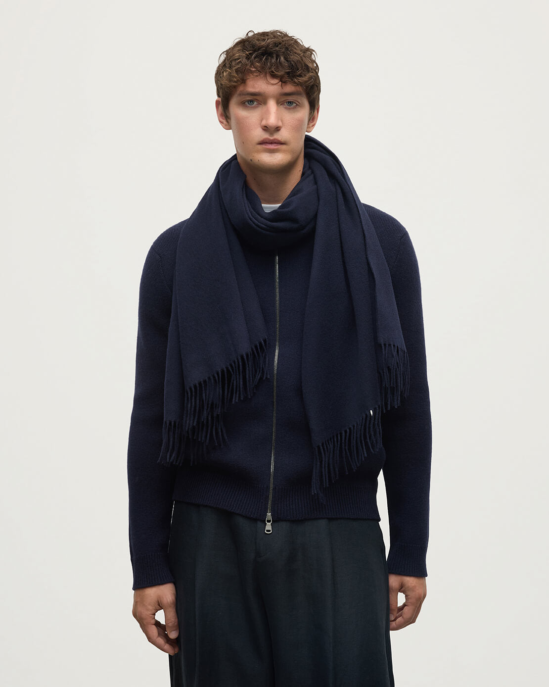 Dark Navy Cashmere Stole - 2