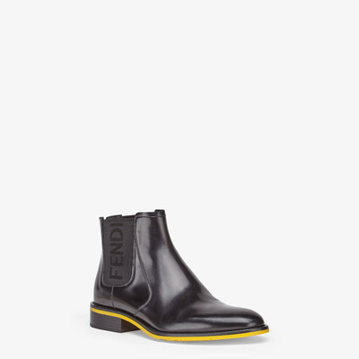 FENDI Black leather Chelsea boots outlook