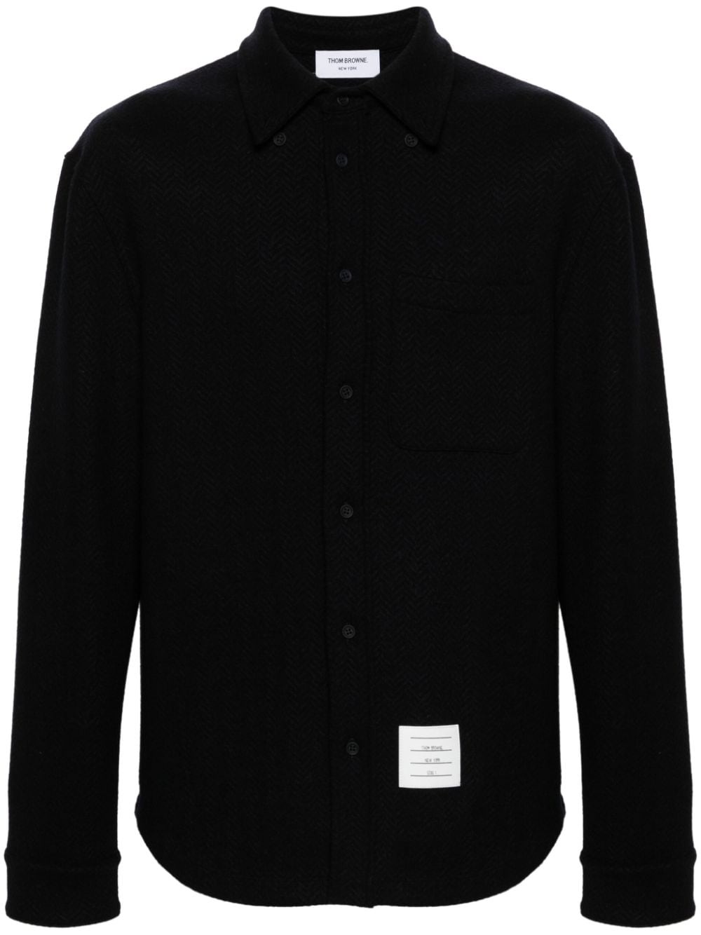 herringbone cotton overshirt - 1