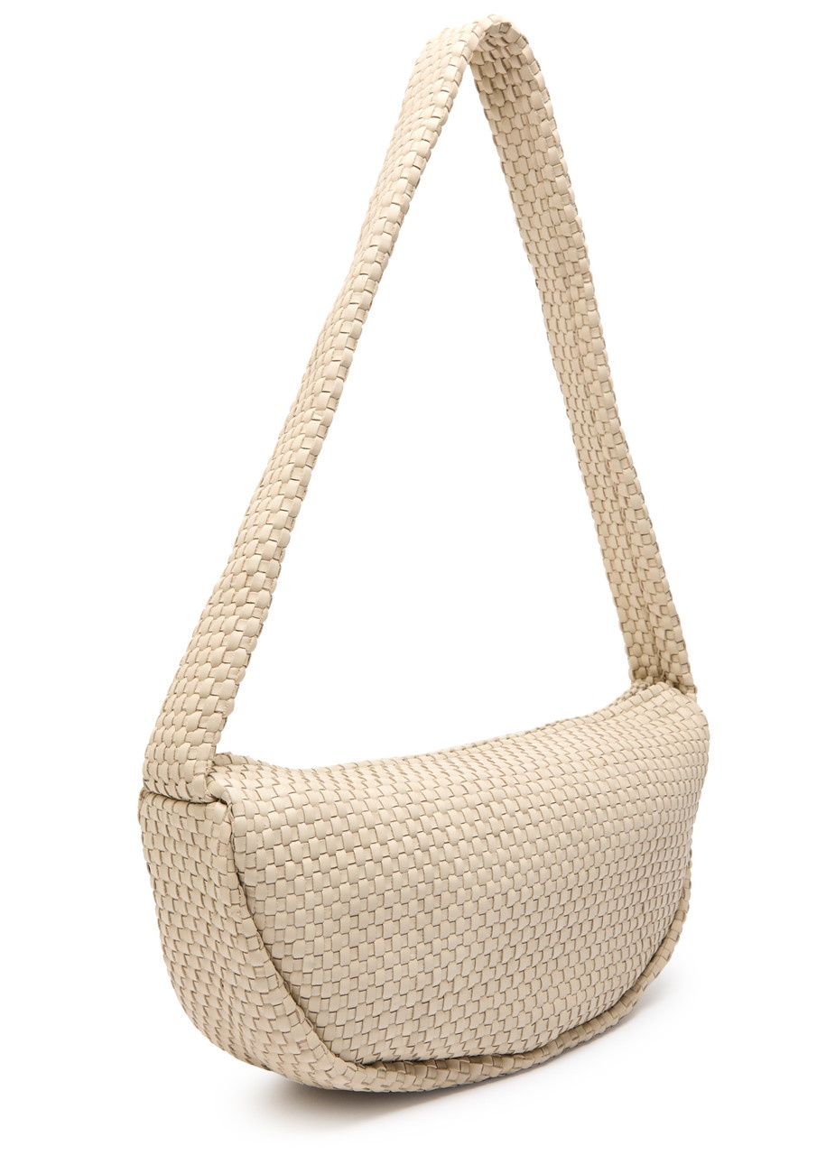 ST. Agni Latice Weave Crescent Leather Shoulder bag - 2