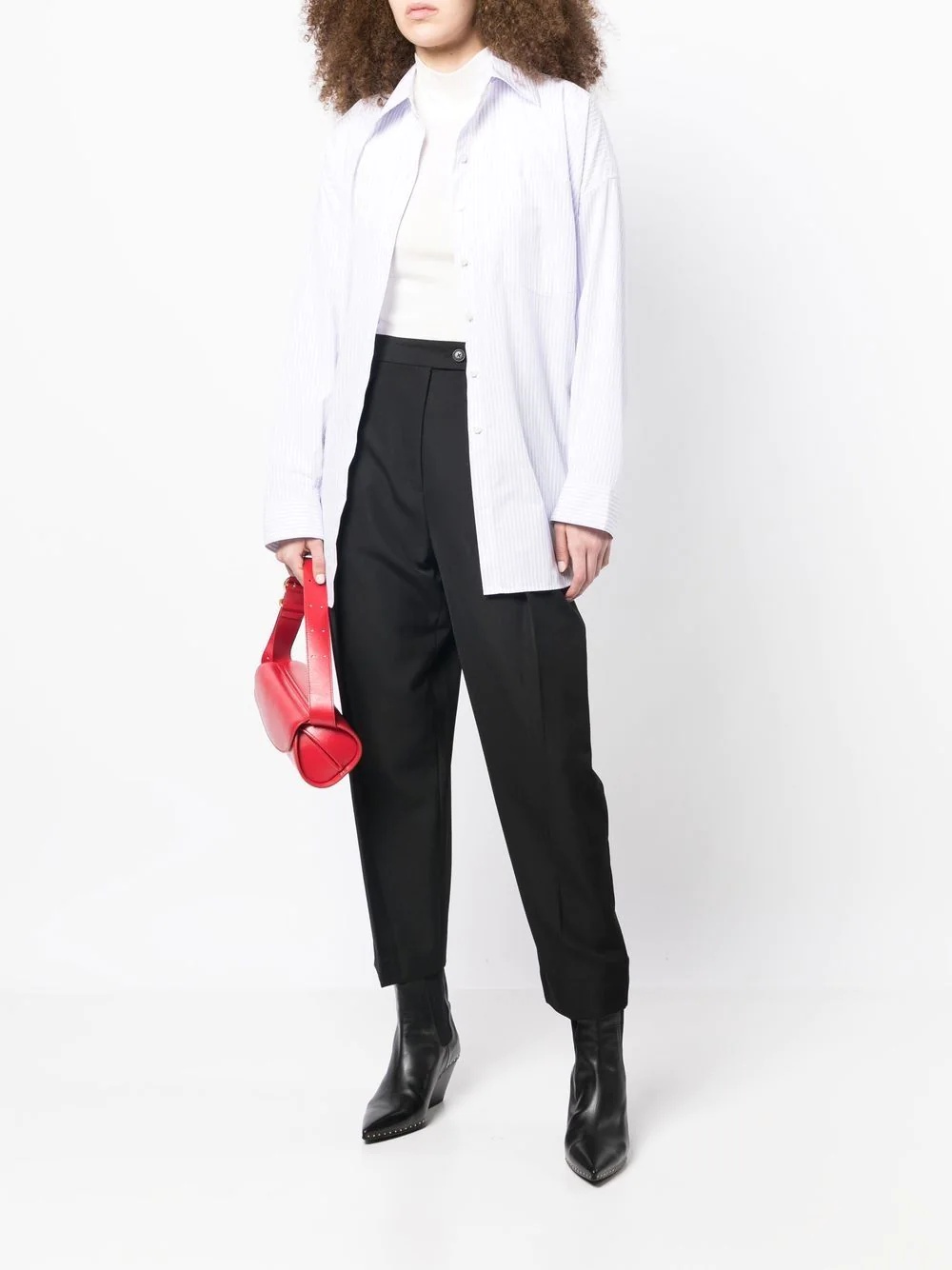 high-waisted tapered trousers - 2