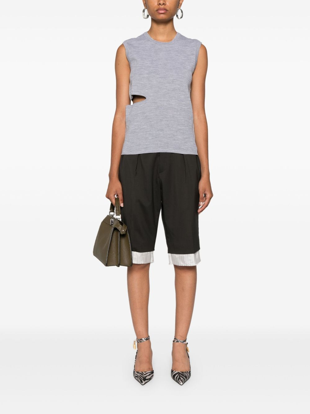 reversible-logo cut-out tank top - 2