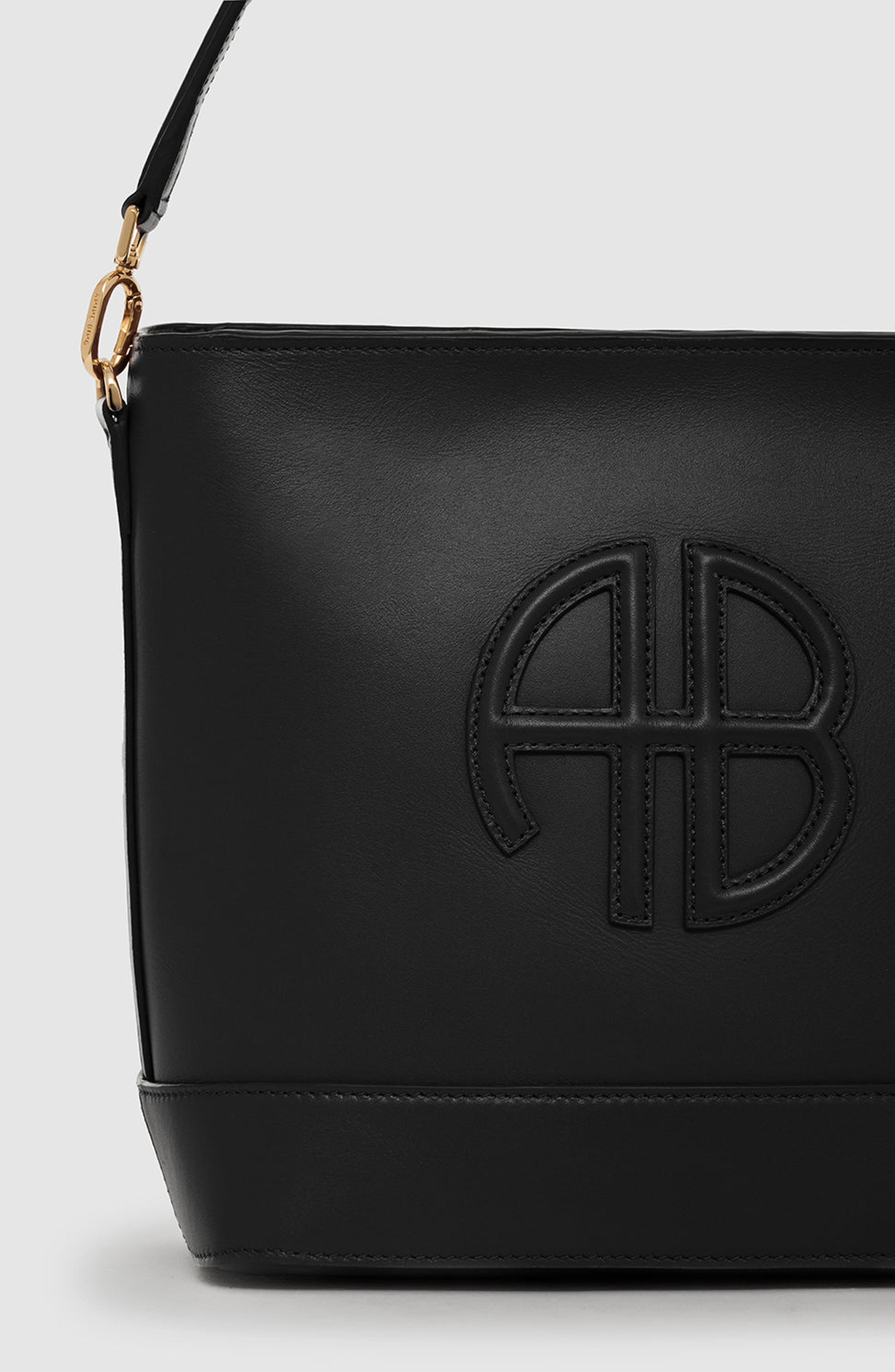 ANINE BING Lili Leather Bucket Bag in Black at Nordstrom - 6