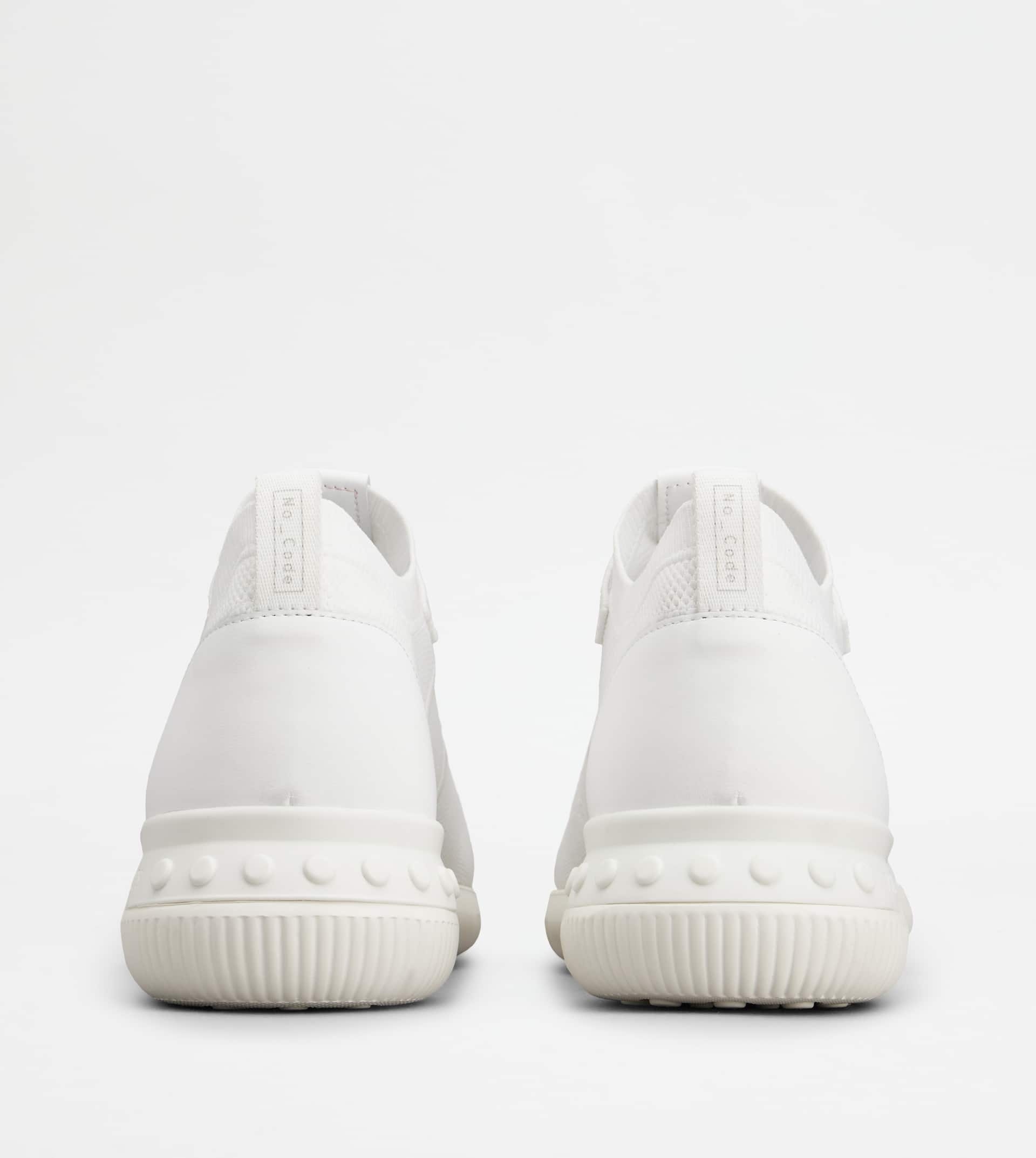 NO_CODE KNIT IN TECHNICAL FABRIC AND LEATHER - WHITE - 2