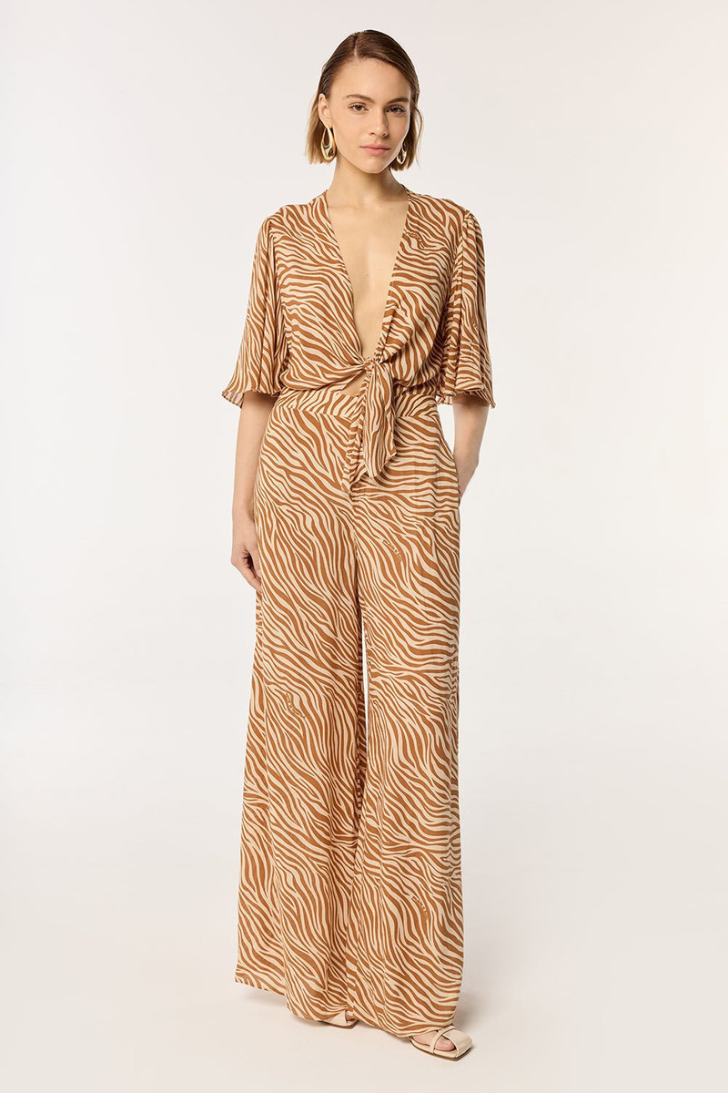 Long Jumpsuit Celie - Choco Zebra Stripes 3