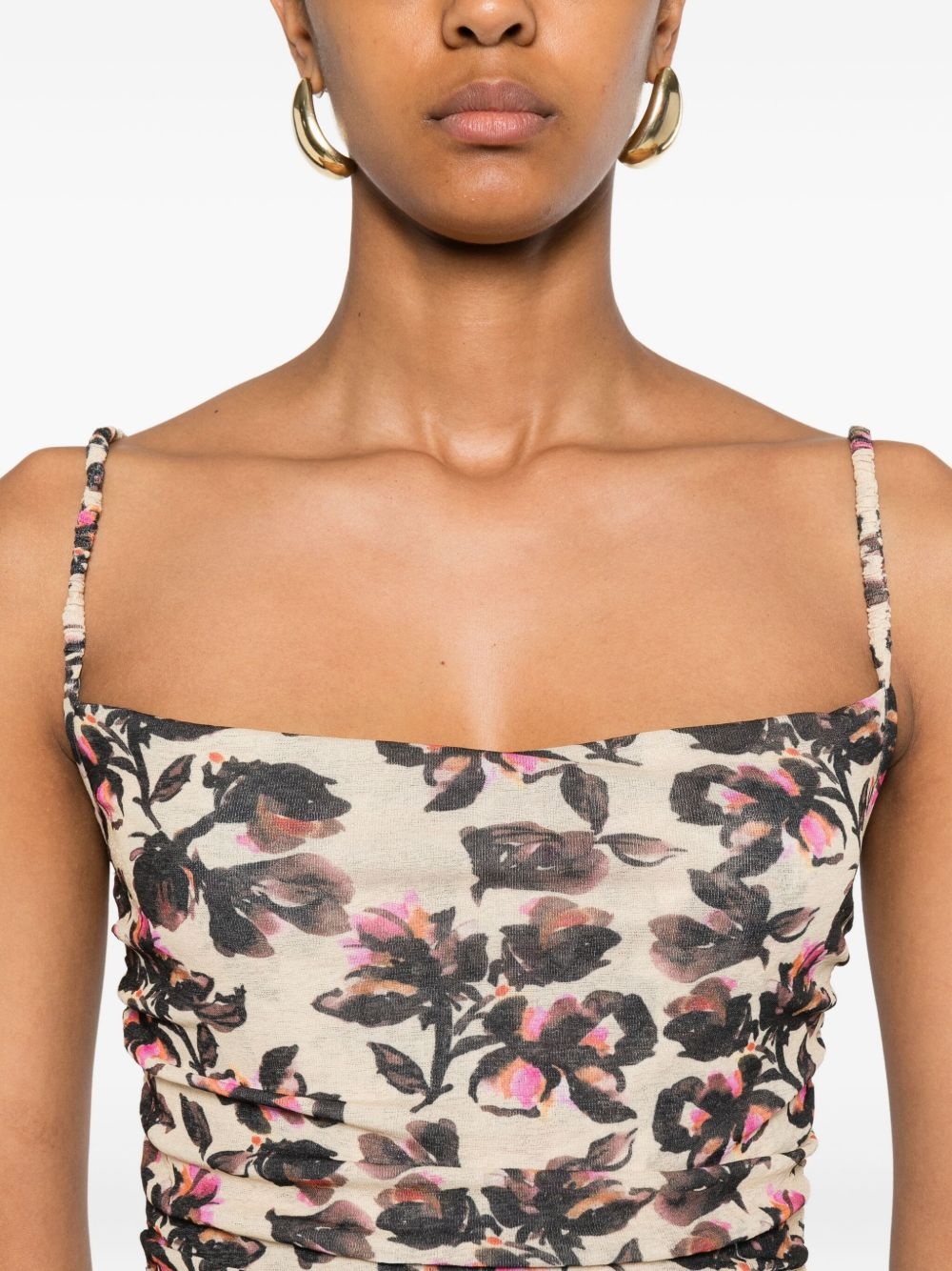 floral-print ruched dress - 5