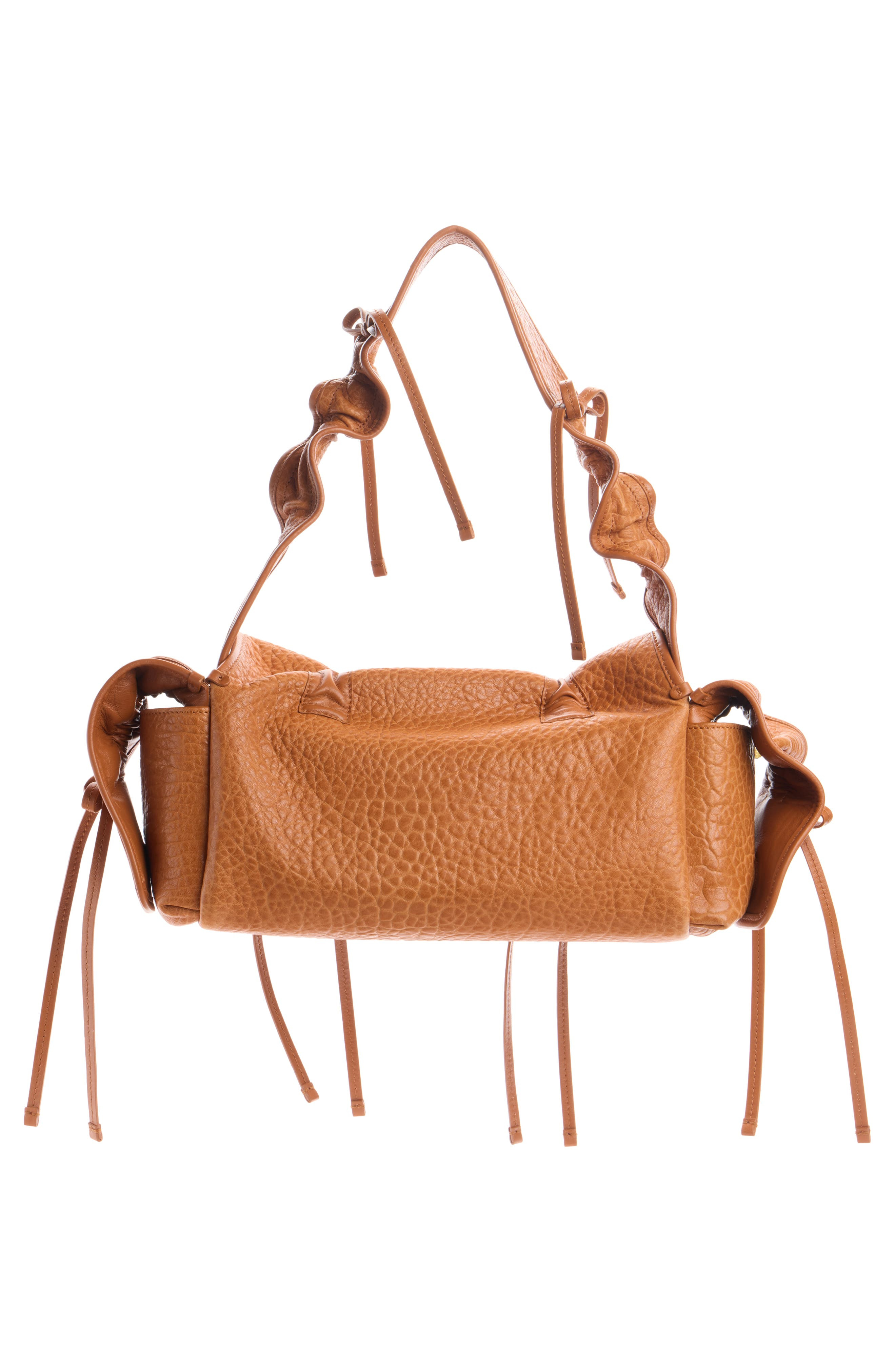 Acne Studios Multipocket Big Grainy Leather Shoulder Bag in Cognac Brown at Nordstrom - 3