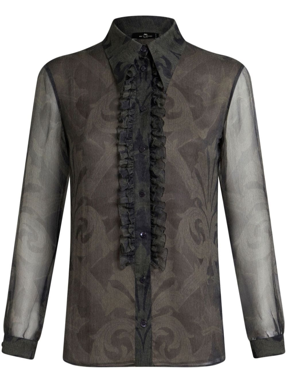 printed ruched shirt - 1