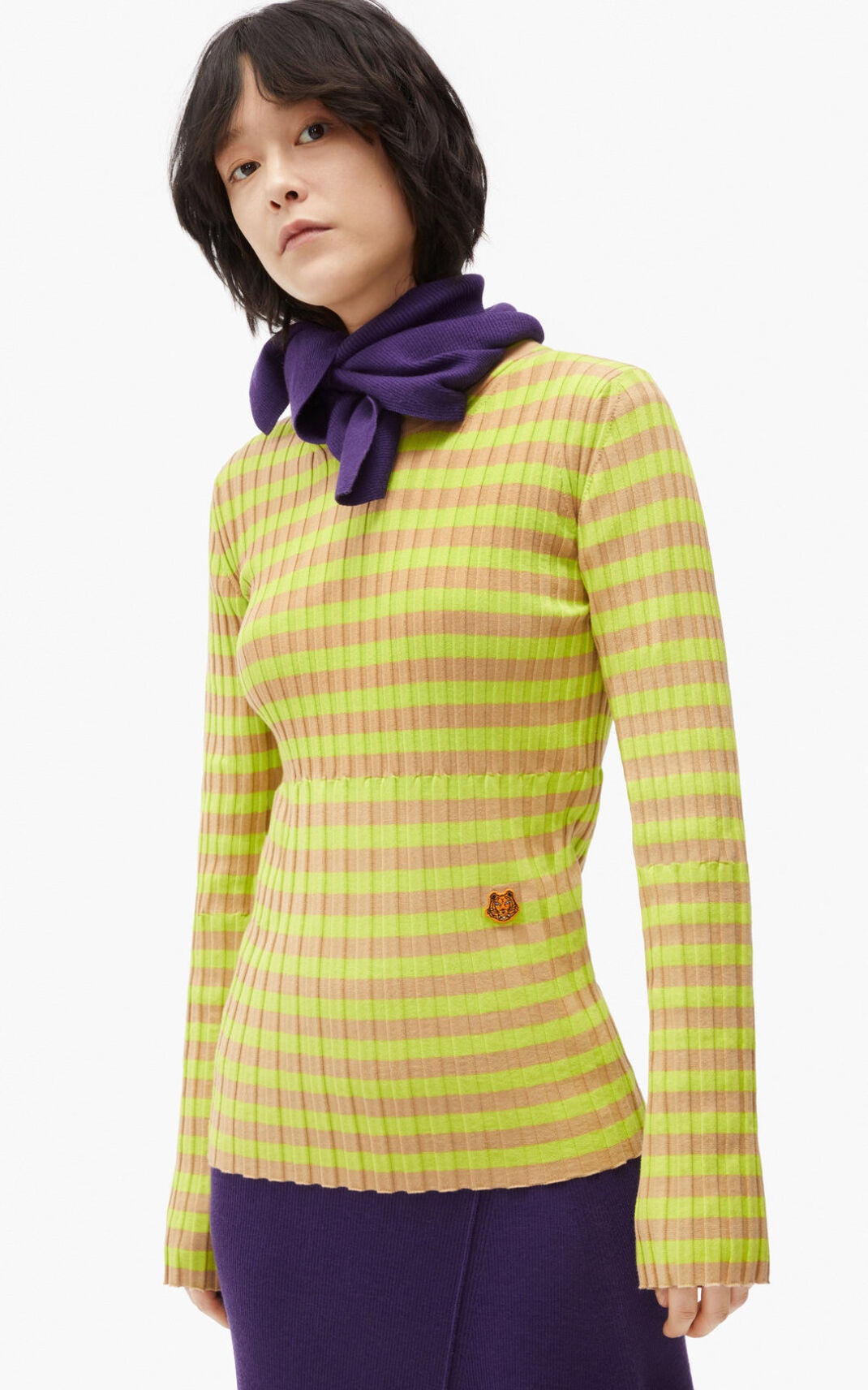 Striped Tiger Crest tunic jumper - 2