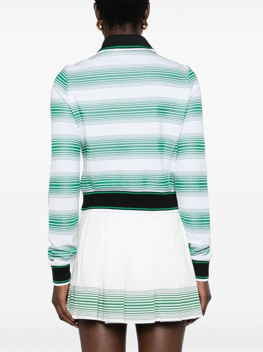 logo-embroidered striped sweatshirt - 4