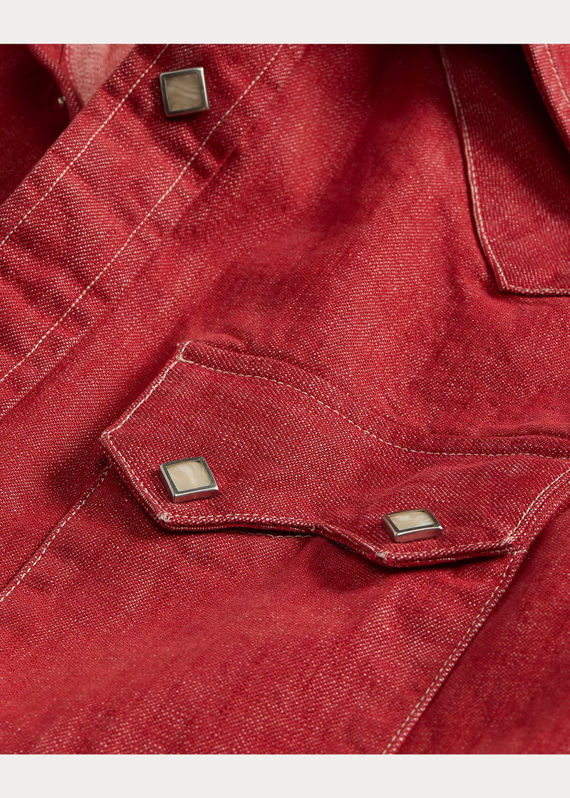 Slim Fit Denim Western Shirt 4