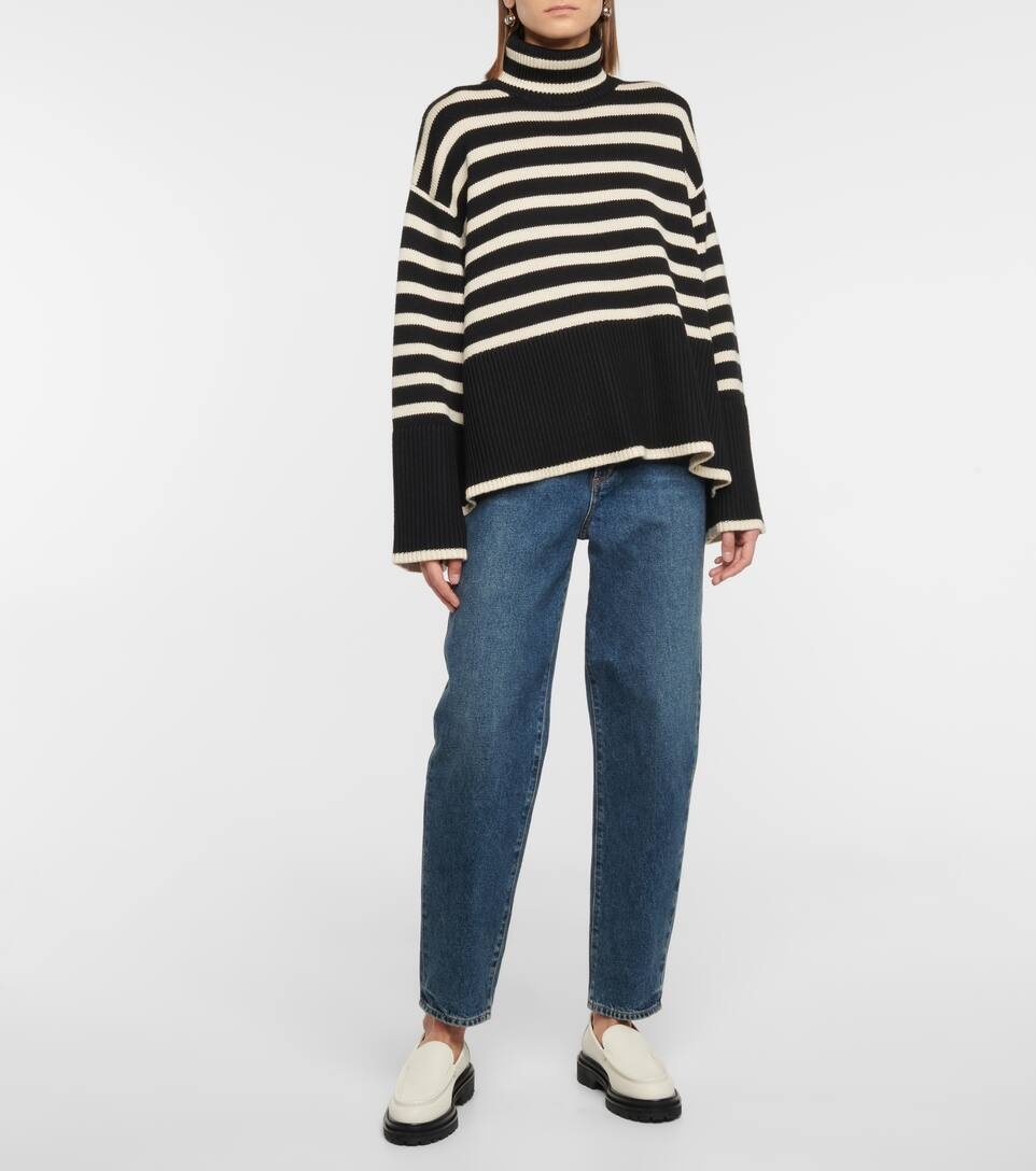 Striped turtleneck wool-blend sweater - 2