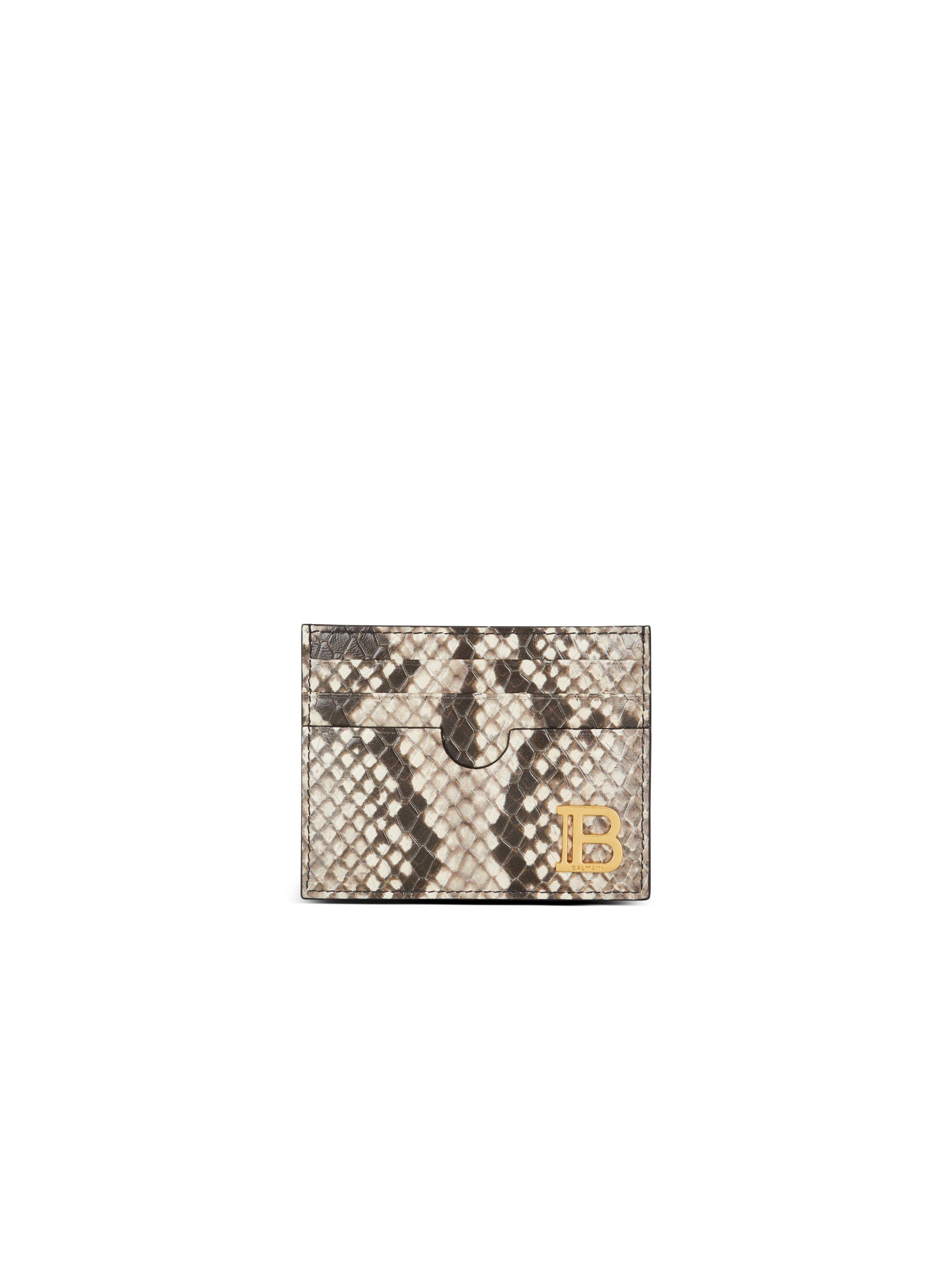 B-Buzz snakeskin-look leather card holder - 1