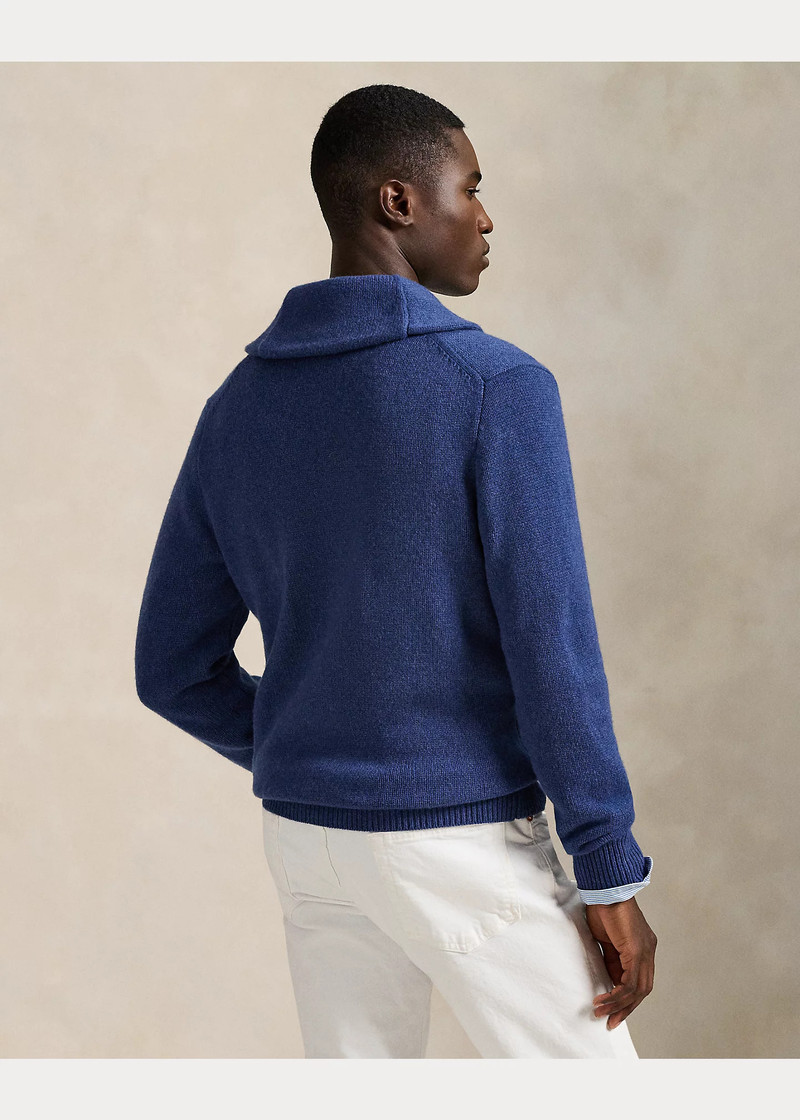 Wool-Cashmere Shawl-Collar Cardigan 4