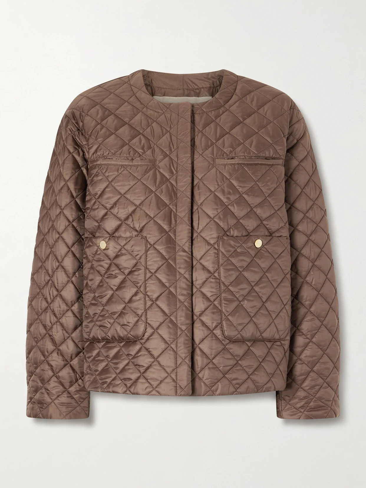 Cropped Padded Quilted Shell Jacket - 1