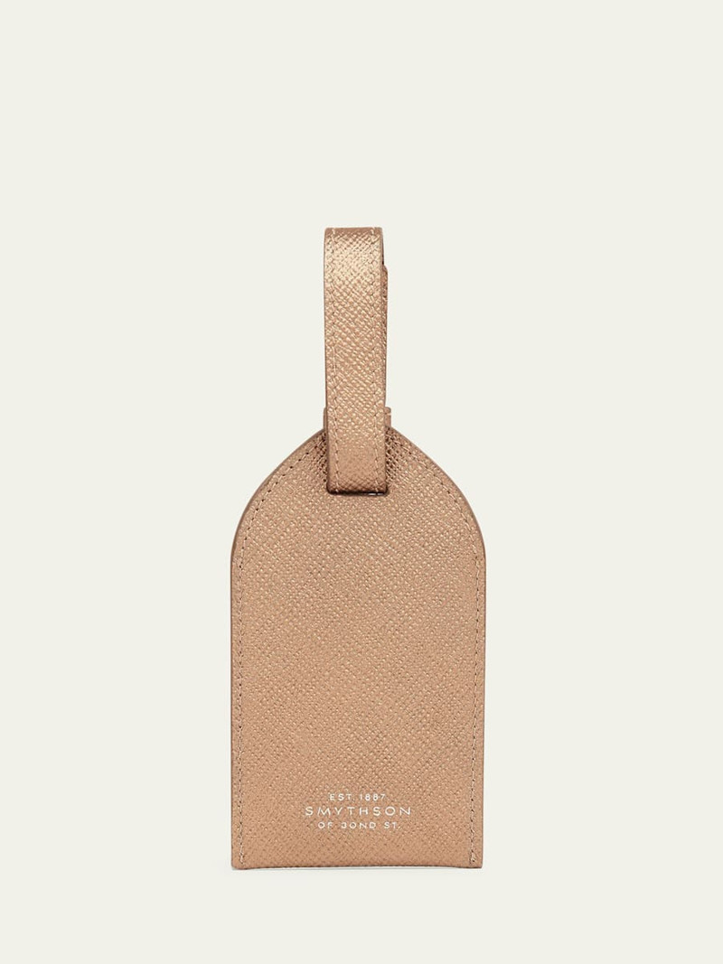 Smythson Metallic Leather Luggage Tag outlook