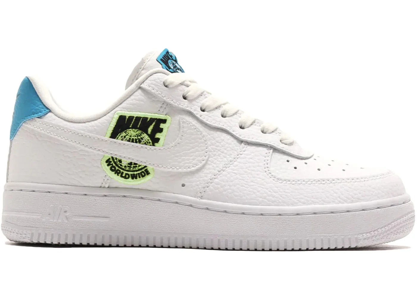 Nike Air Force 1 저 '07 전세계 팩 화이트 블루 볼트 (여자) - 1