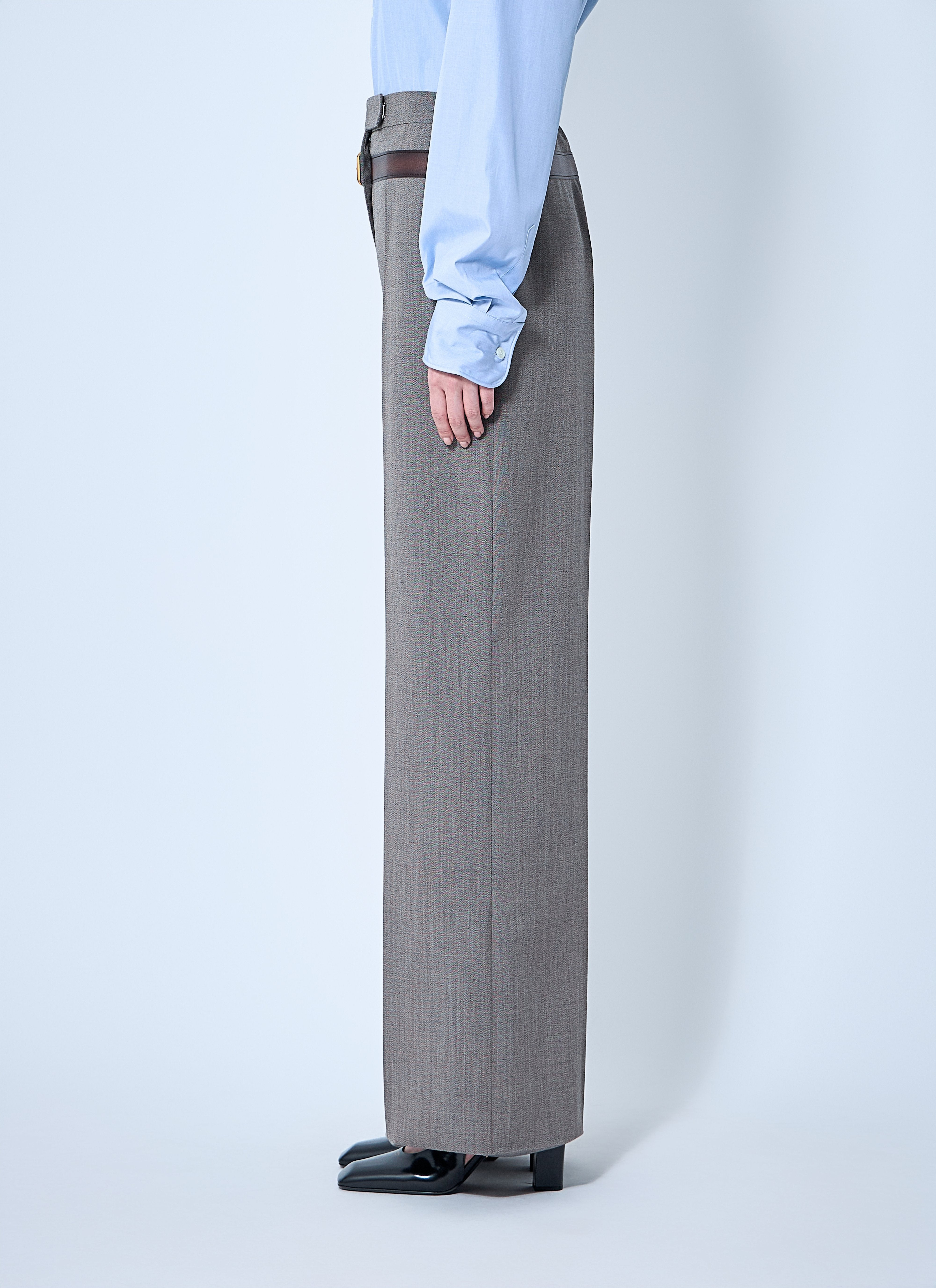 Prada Women Technical Wool Pants With Printed Belt - 3