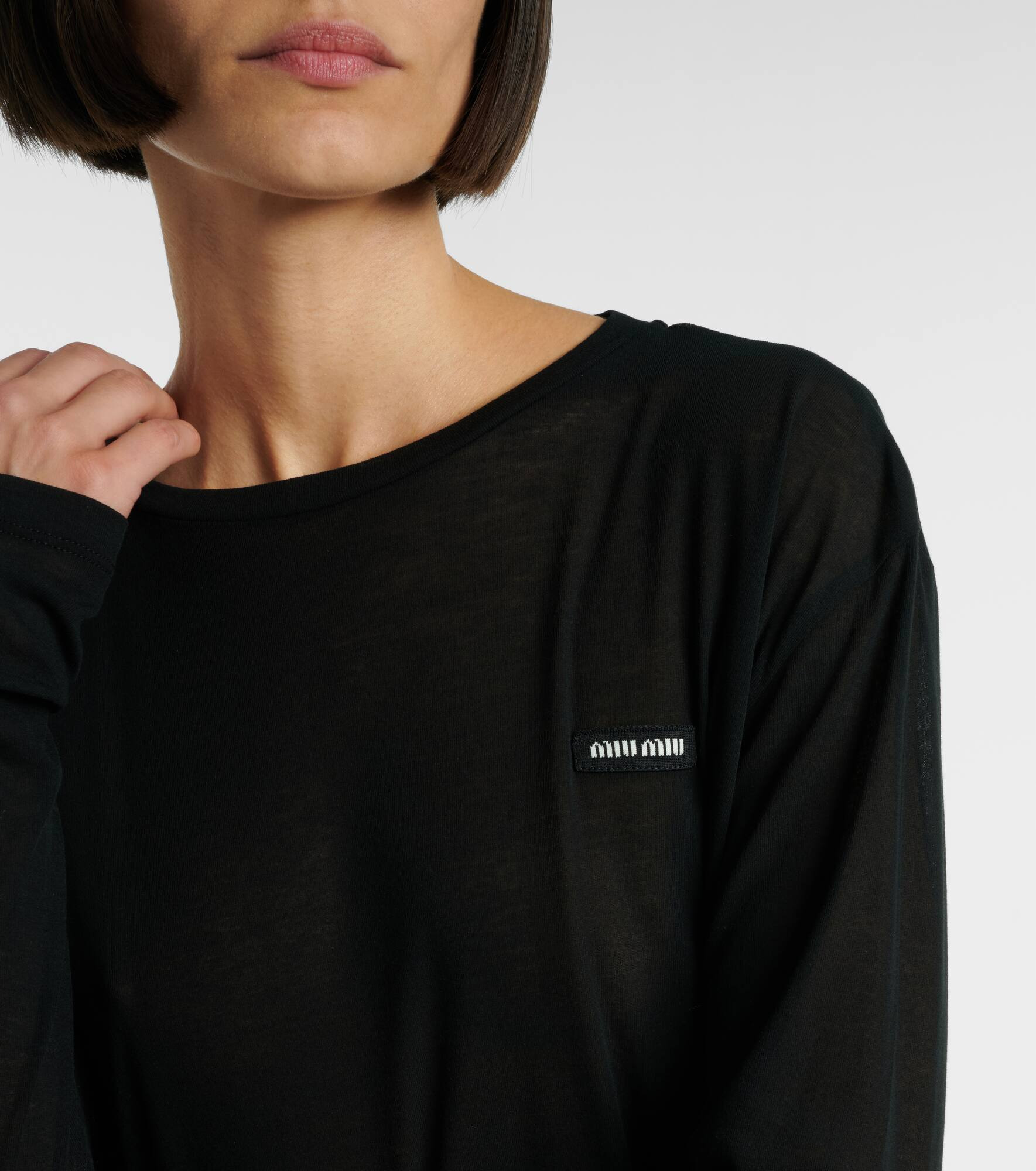 Embroidered cotton jersey T-shirt - 4