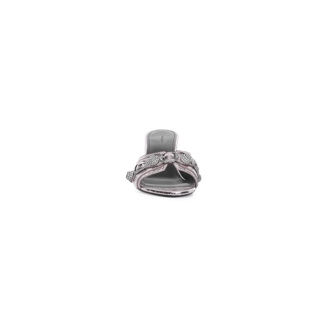 Women's Cagole 70mm Sandal With Rhinestones in Dark Silver - 3