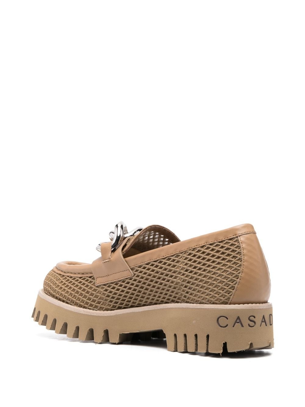 chain-trim mesh loafers - 3