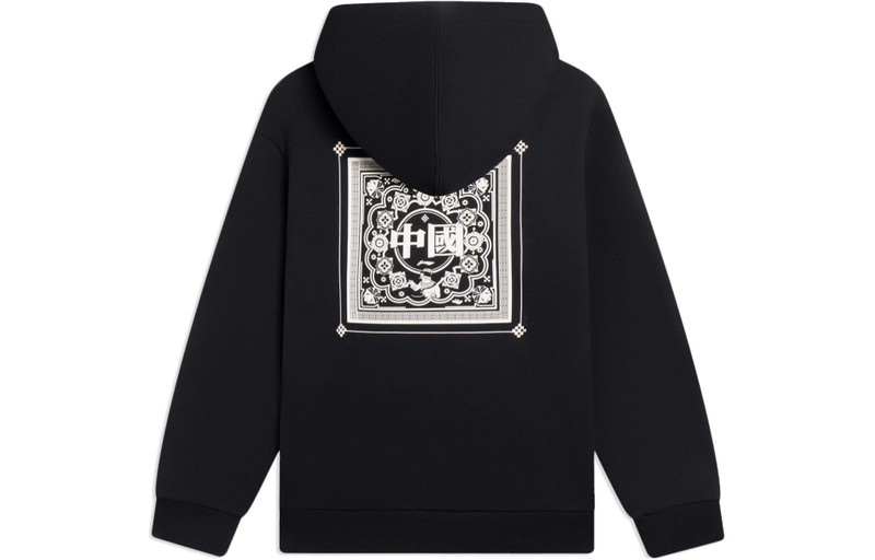 Li-Ning Li-Ning Graphic Hoodie 'Black' AWDSF49-1 outlook