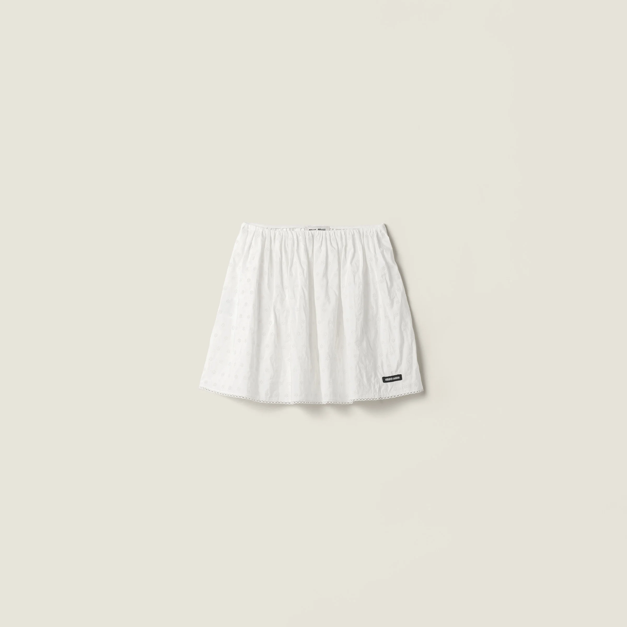 Slubbed eyelet poplin skirt - 1