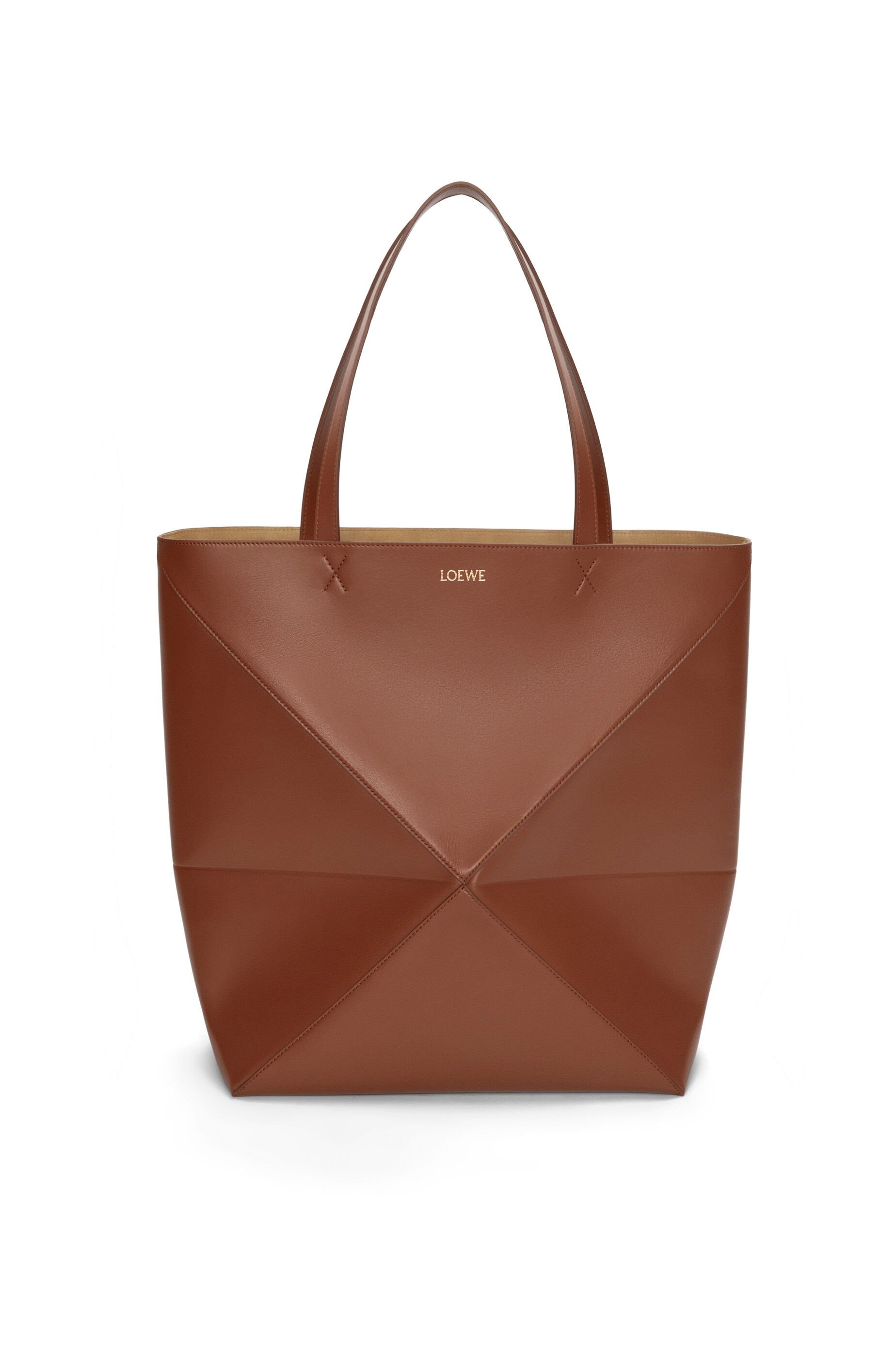 XL Puzzle Fold Tote in shiny calfskin - 1