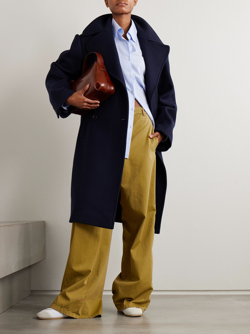Dries Van Noten Cotton-twill wide-leg pants Mustard outlook