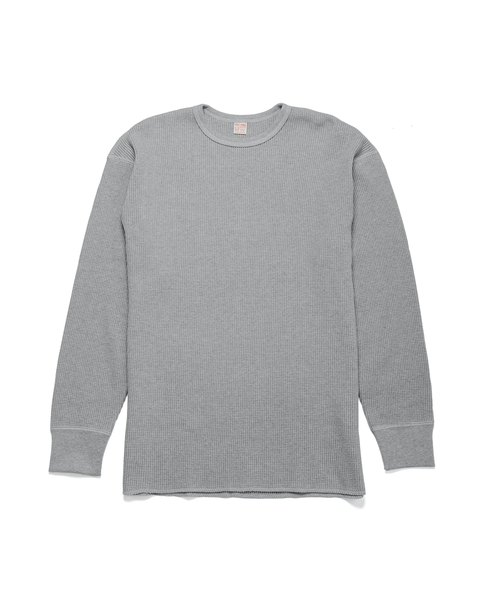 MC25103 Ball Park Waffle Thermal Shirt L/S Tee Medium Gray - 1