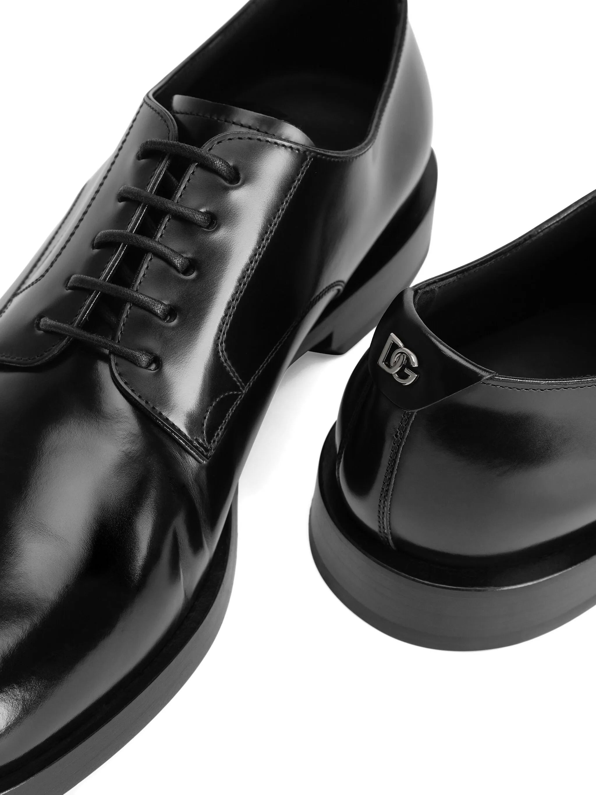 lace-up leather derby shoes - 4