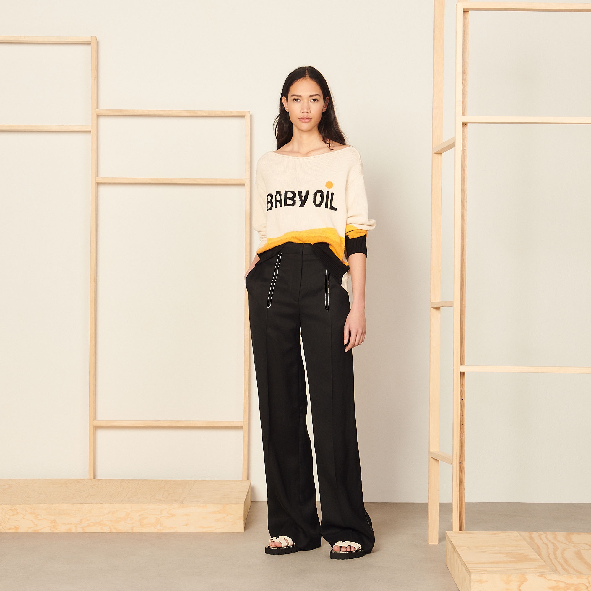Tailored pants with topstitching - 2