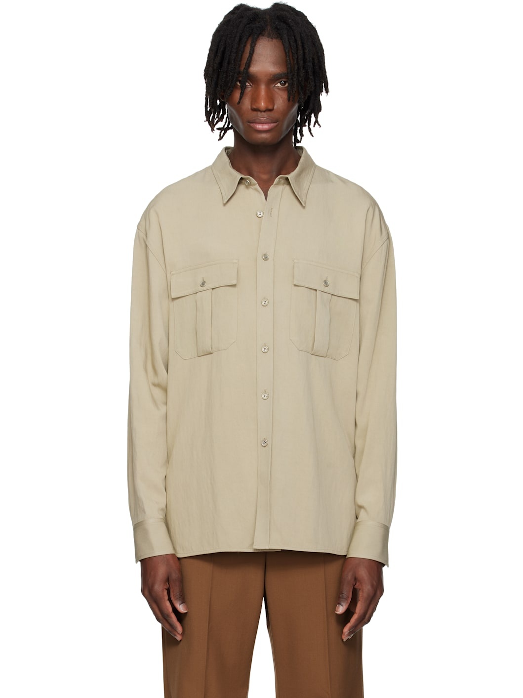 Beige Pocket Detail Montana Shirt - 1