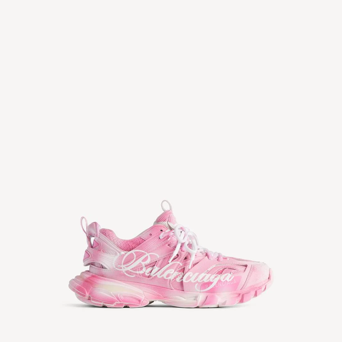 Women's Track Stencil Logo Sneaker in Pink/white - 1