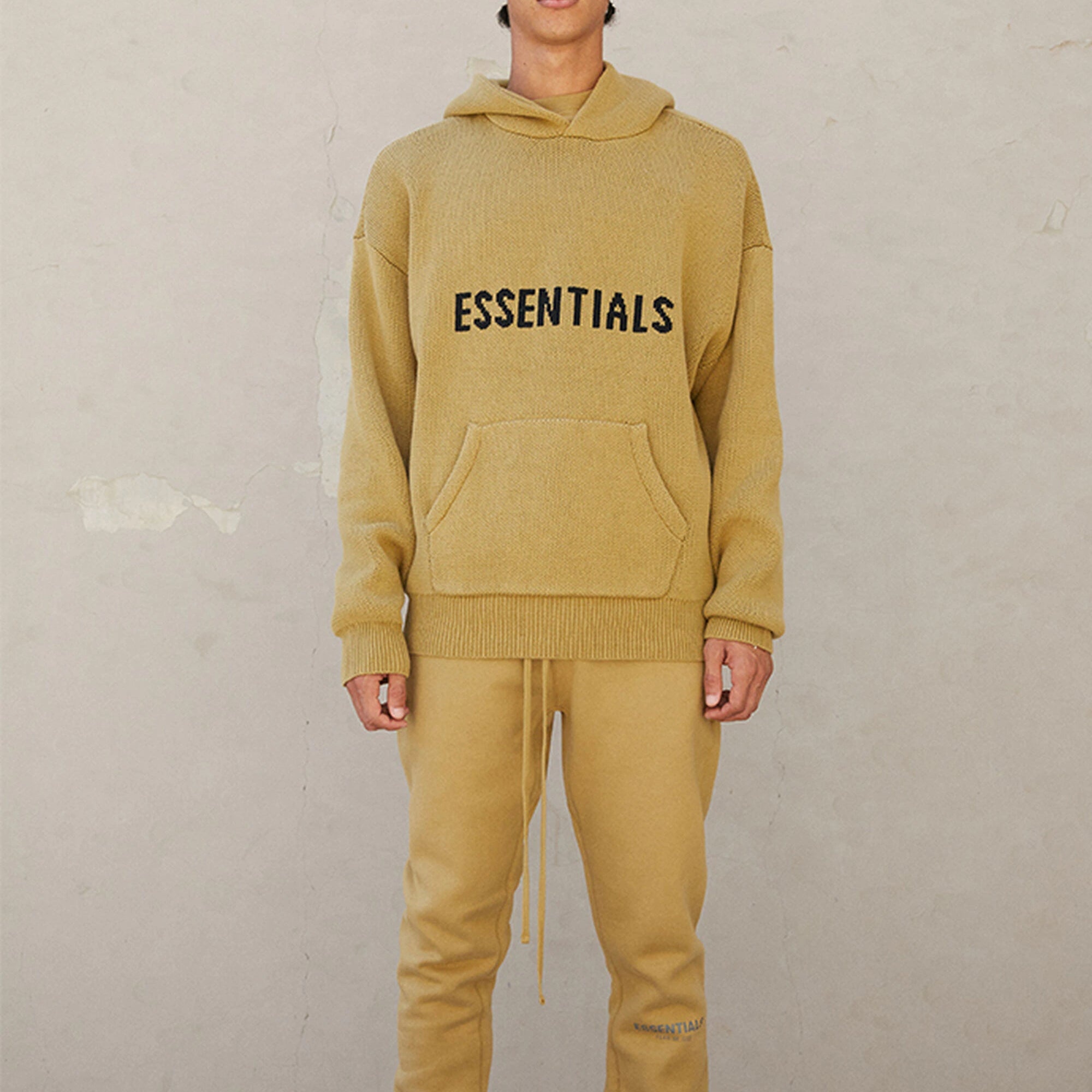 Fear of God Essentials FW21 Knit Pullover Logo Hoodie 'Amber' FOG-FW21-015 - 7