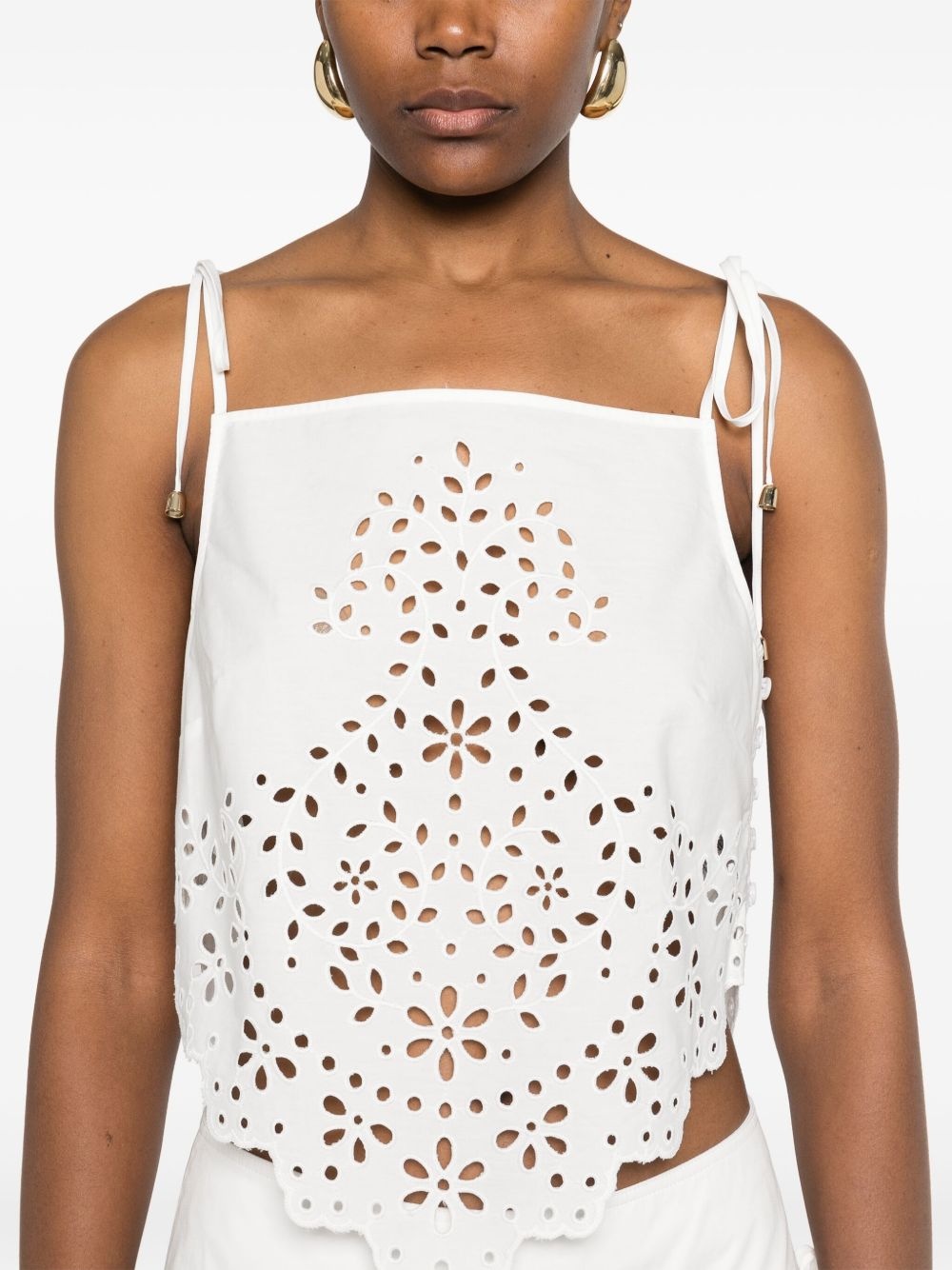 cotton embroidered top - 5
