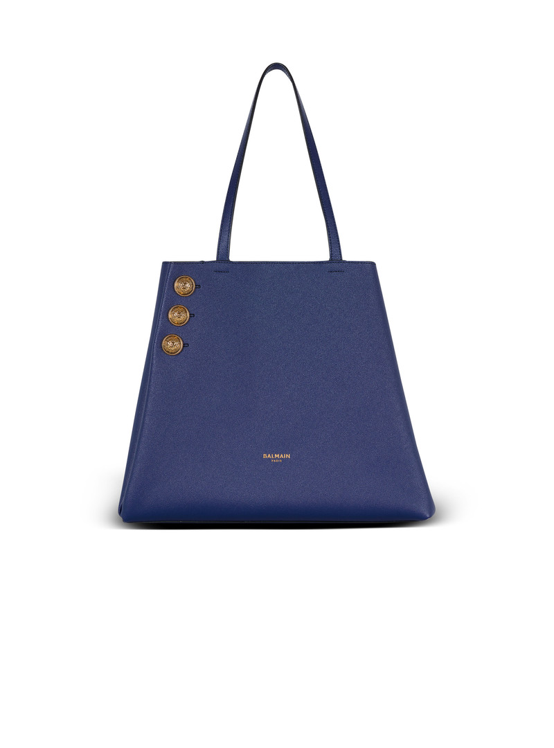 Emblème grained calfskin tote bag 3