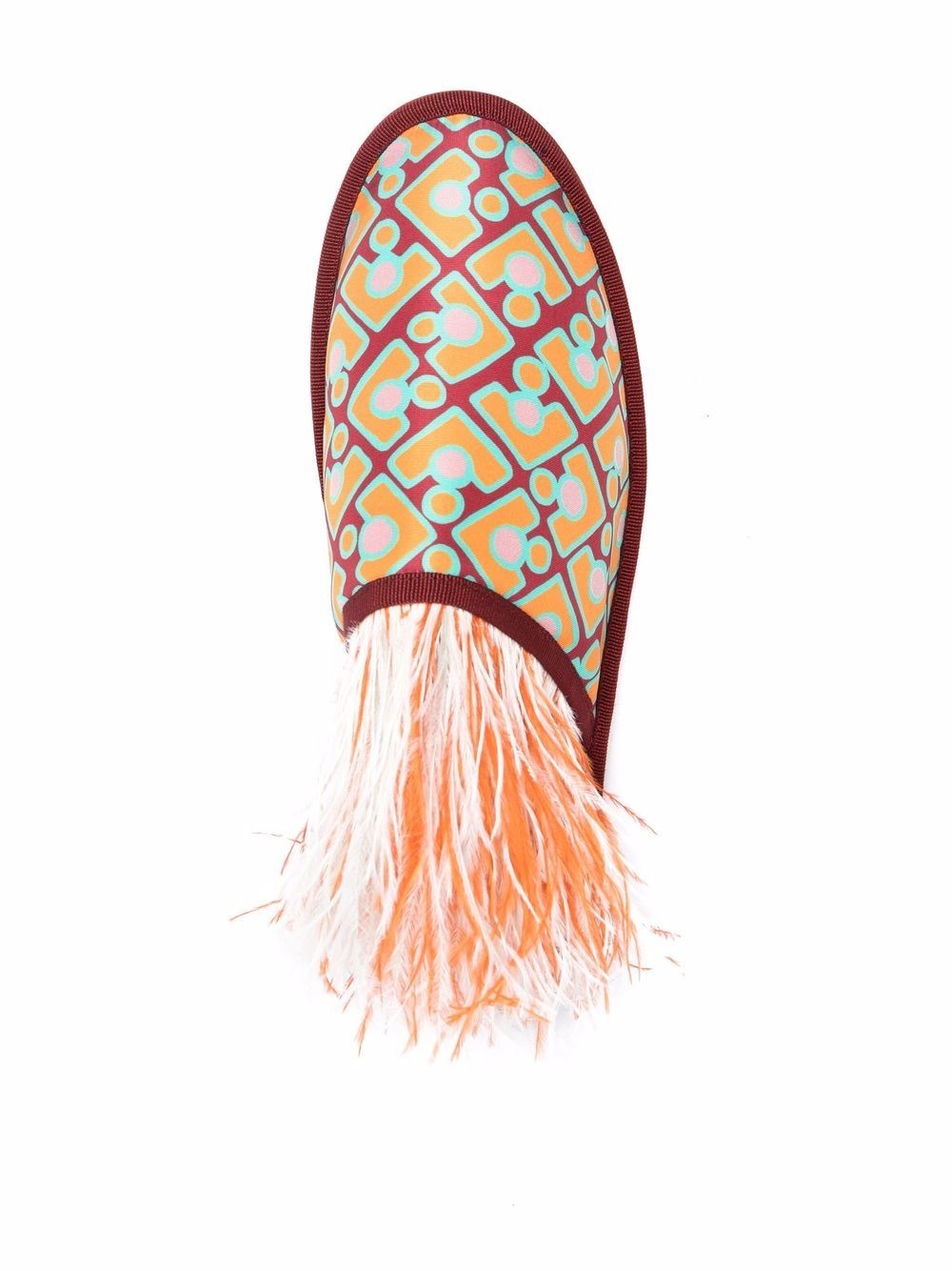 Boudoir feather-trim slippers - 4