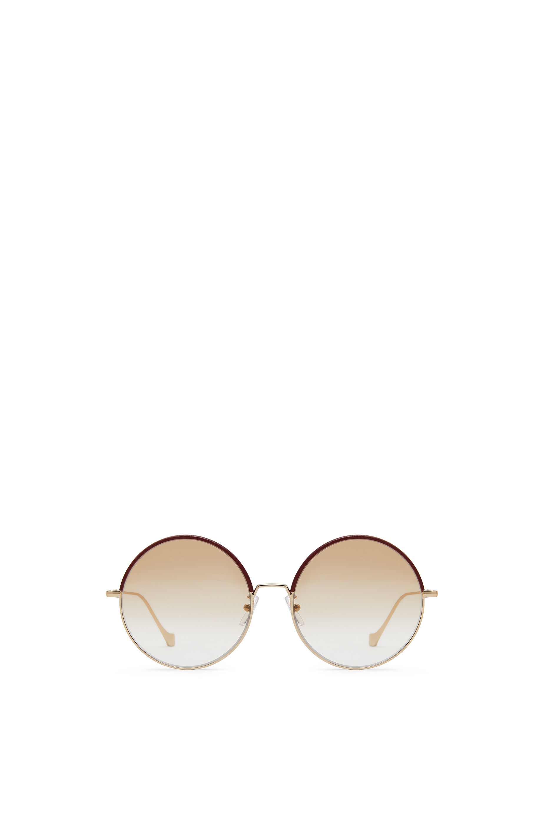 Round Sunglasses in metal and calfskin - 1