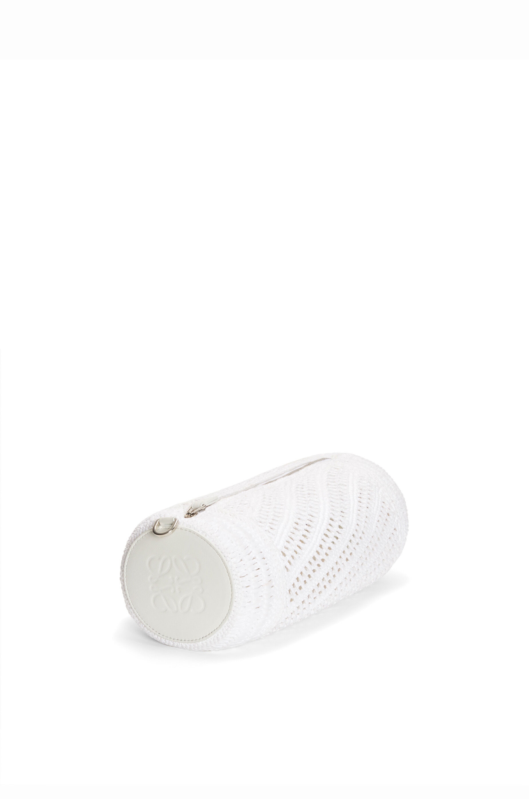 Bracelet pouch in raffia and calfskin - 4