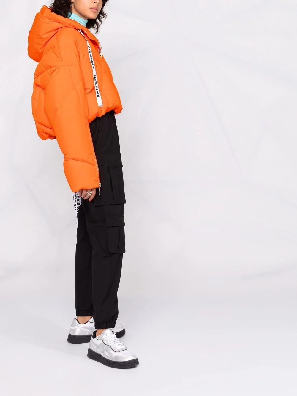 cropped feather-down puffer jacket - 4